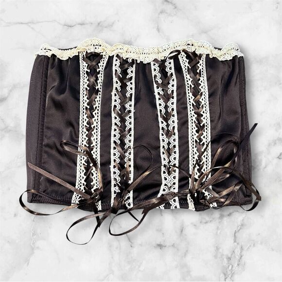 Urban Outfitters Mandy Strapless Corset Size Small Coquette Cottagecore Bustier - Picture 2 of 7